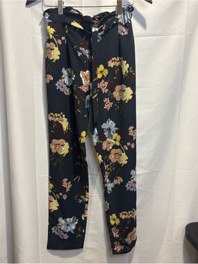 NAF NAF NavyFloral Tie-Waist Trousers